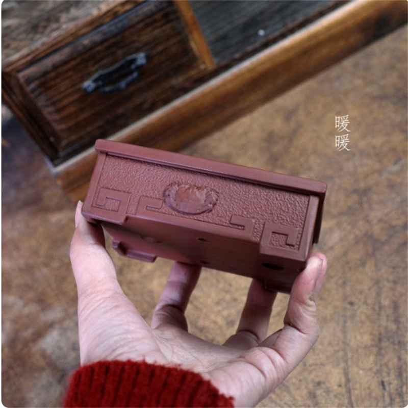 Bonsai Garden Chinese Garden - Ceramic Crab Carved Rectangle Bonsai Pot,