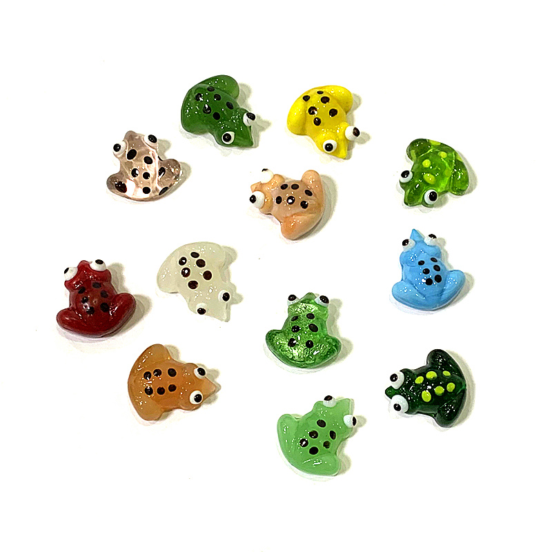 2pcs Mini Glass Frog Figurine  - Bonsai Garden Chinese Garden ulasan dan harga