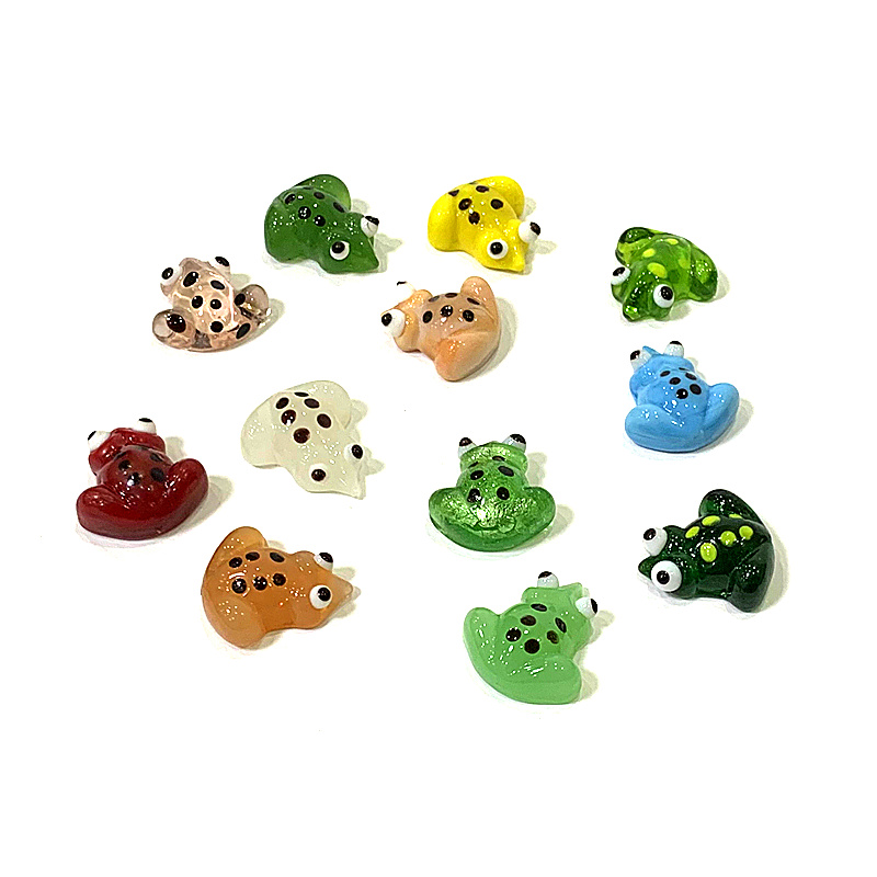 2pcs Mini Glass Frog Figurine  - Bonsai Garden Chinese Garden ulasan dan harga