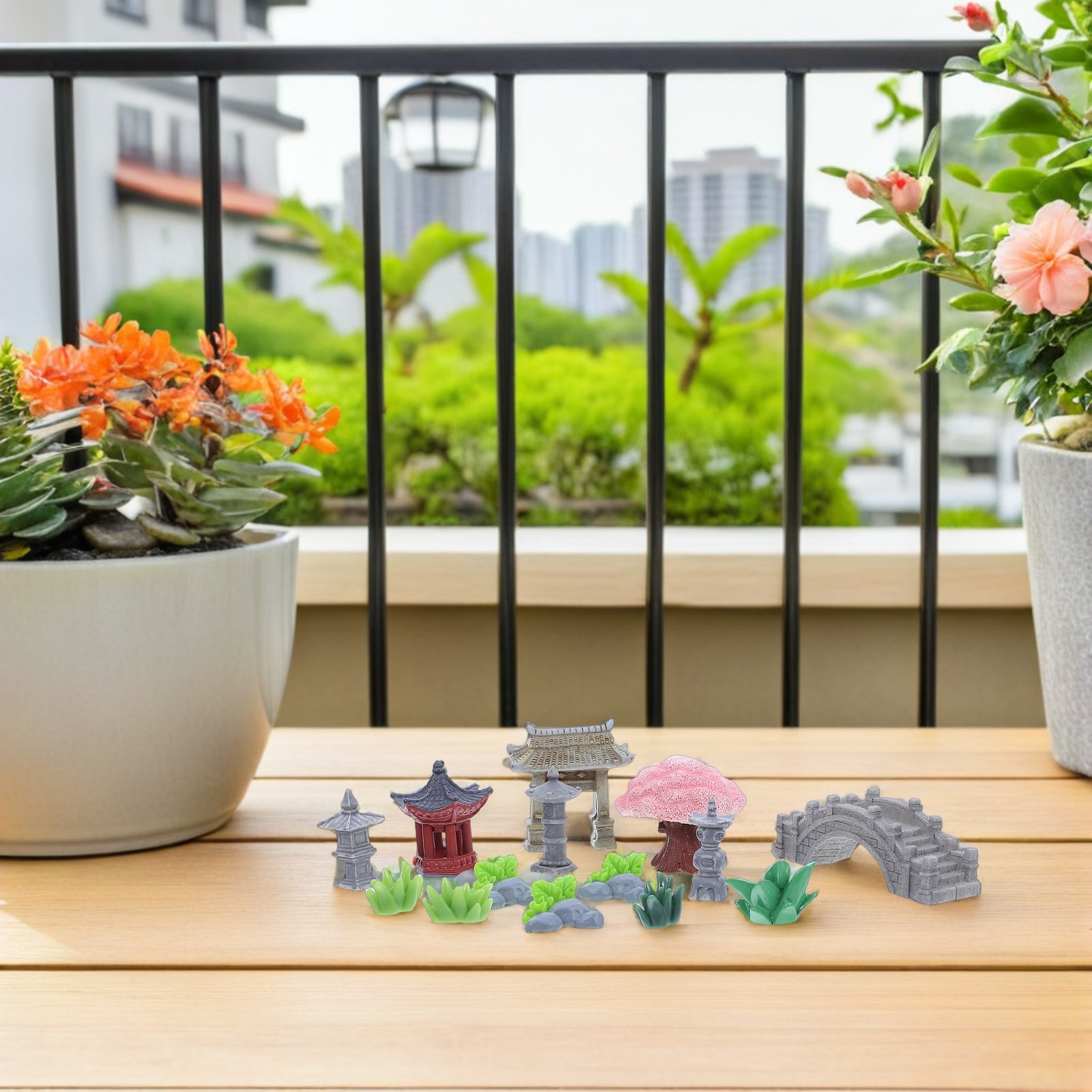 1Set Resin Miniature Landscape - Bonsai Garden For Desk ulasan dan harga