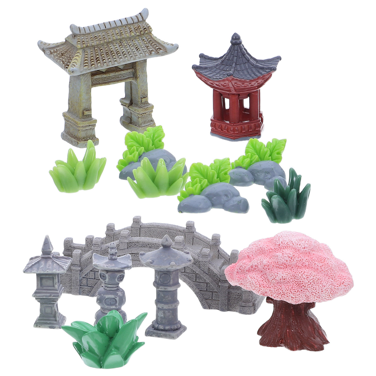1Set Resin Miniature Landscape - Bonsai Garden For Desk ulasan dan harga