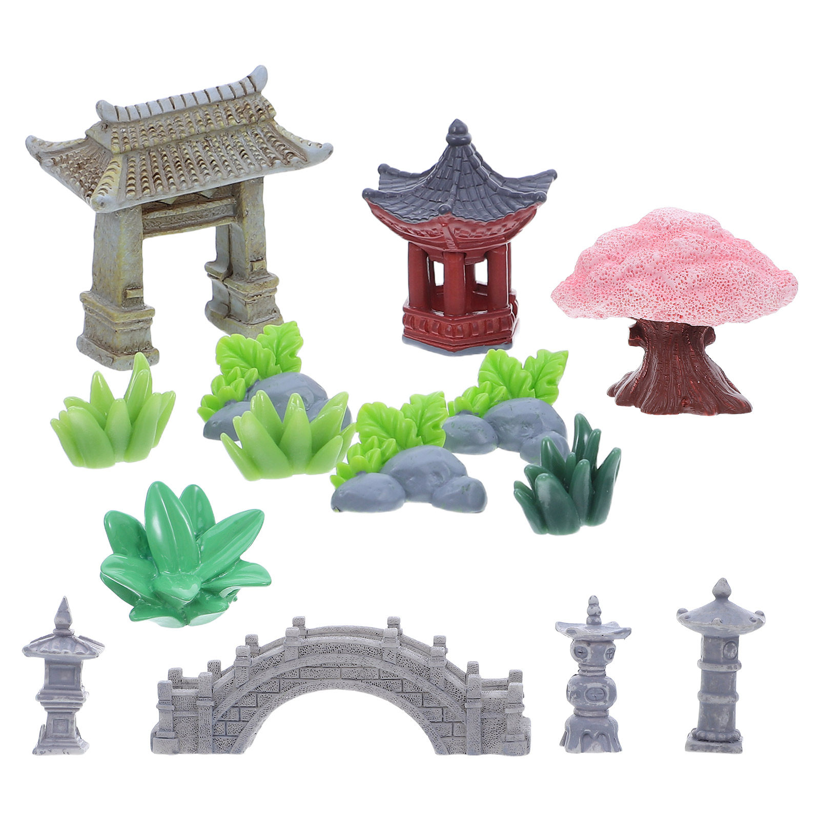 1Set Resin Miniature Landscape - Bonsai Garden For Desk ulasan dan harga