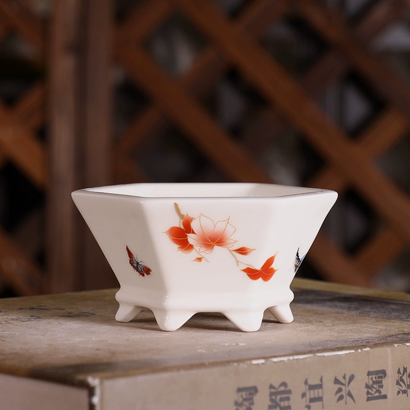 Porcelain Hexagon Bonsai Pot,S - Bonsai Garden Chinese Garden ulasan dan harga