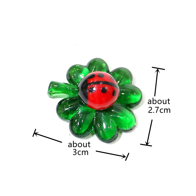 5pcs Green Mini Glass Four-Lea - Bonsai Garden Chinese Garden ulasan dan harga