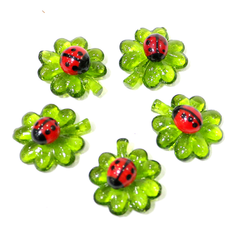 5pcs Green Mini Glass Four-Lea - Bonsai Garden Chinese Garden ulasan dan harga