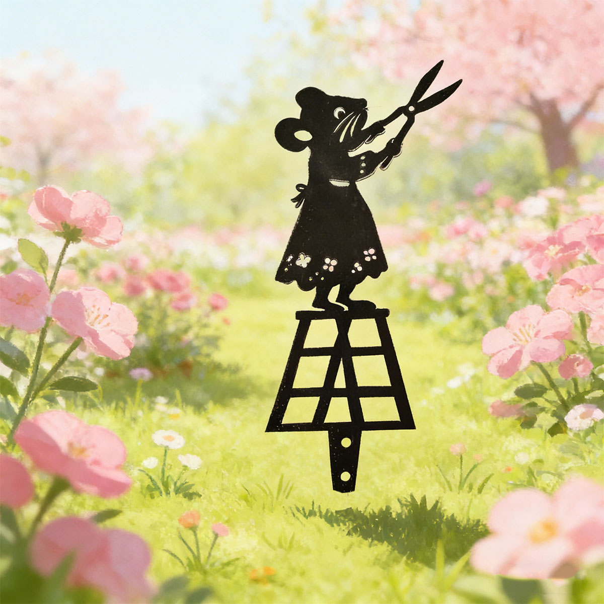 Black Silhouette Line Metal Ga - Bonsai Garden Decor ulasan dan harga