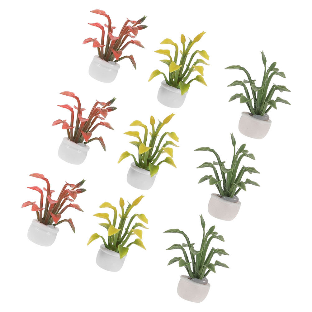 9Pcs Miniature Potted Plant Re - Bonsai Garden For Desk ulasan dan harga